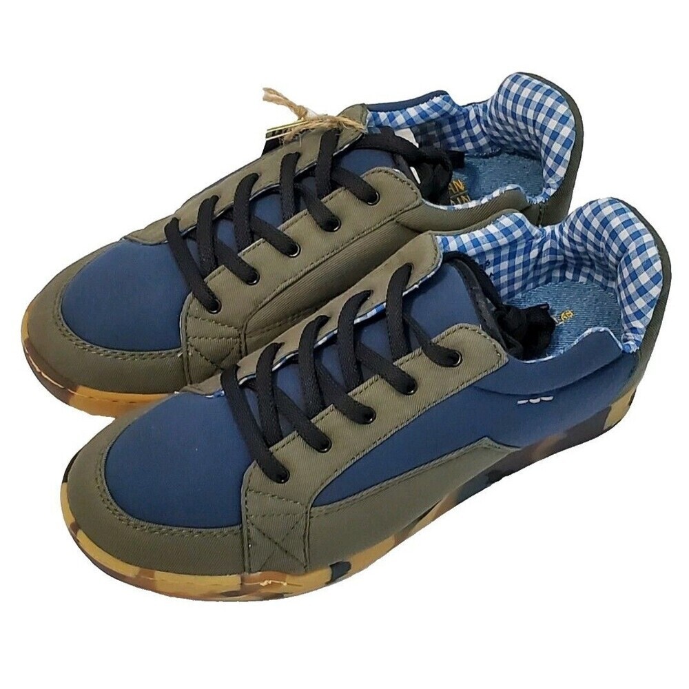 Terra Plana Worn Again Women's US 8.5 EU 39 UK 6 Blue Green Canvas Lace Up Shoes